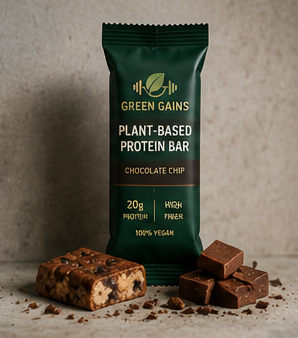 Green Gains Plant-Based Protein Bar 60g – Chocolate Chip