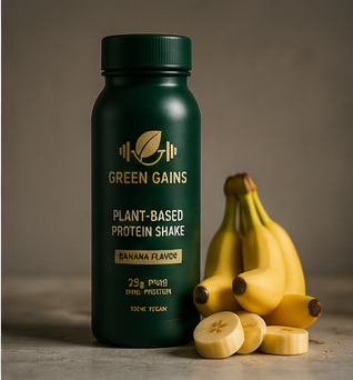 Green Gains Ready-To-Drink Plant-Based Protein Shake – Banana Flavor