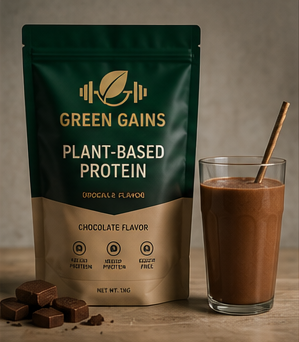 Green Gains Plant-Based Protein 1kg – Chocolate Flavor