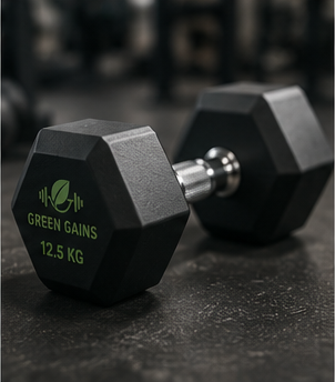 Green Gains Premium Hex Dumbbell 12.5kg