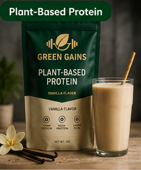 Green Gains Plant-Based Protein 1kg – Vanilla Flavor
